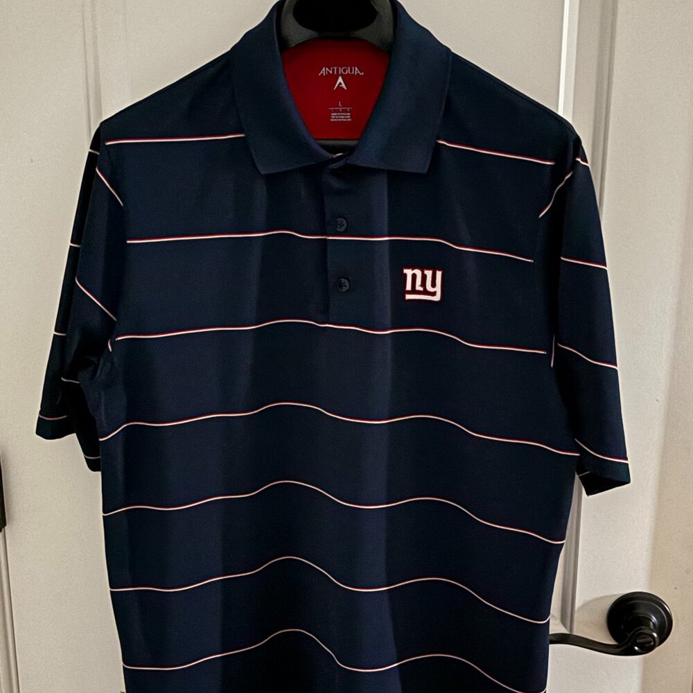 Antigua L New York Giants Navy SS Desert Dry Polo